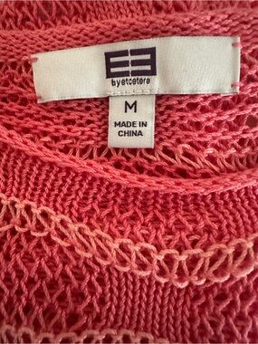 Etcetera Coral Open Knit Sweater Top